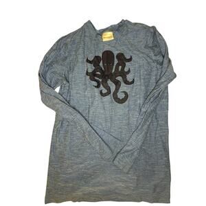 Hanna Andersson Blue Long Sleeve Tee with Black Octopus